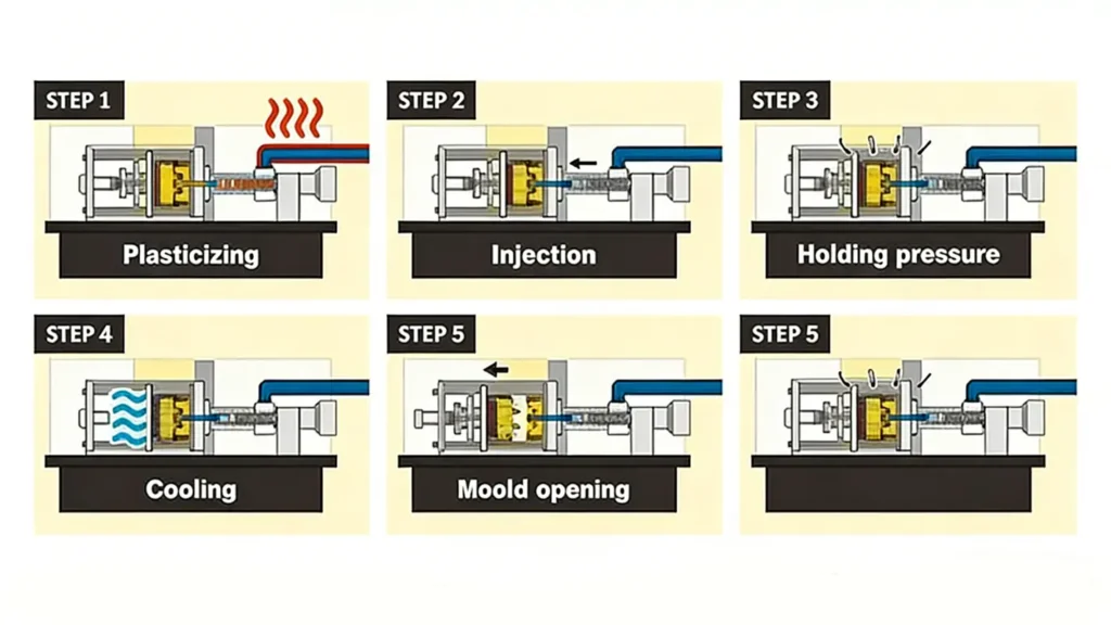 the 5 steps of injection molding