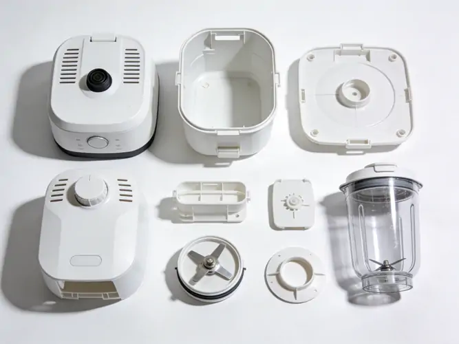 Plastic injection-molded parts for household consumer goods