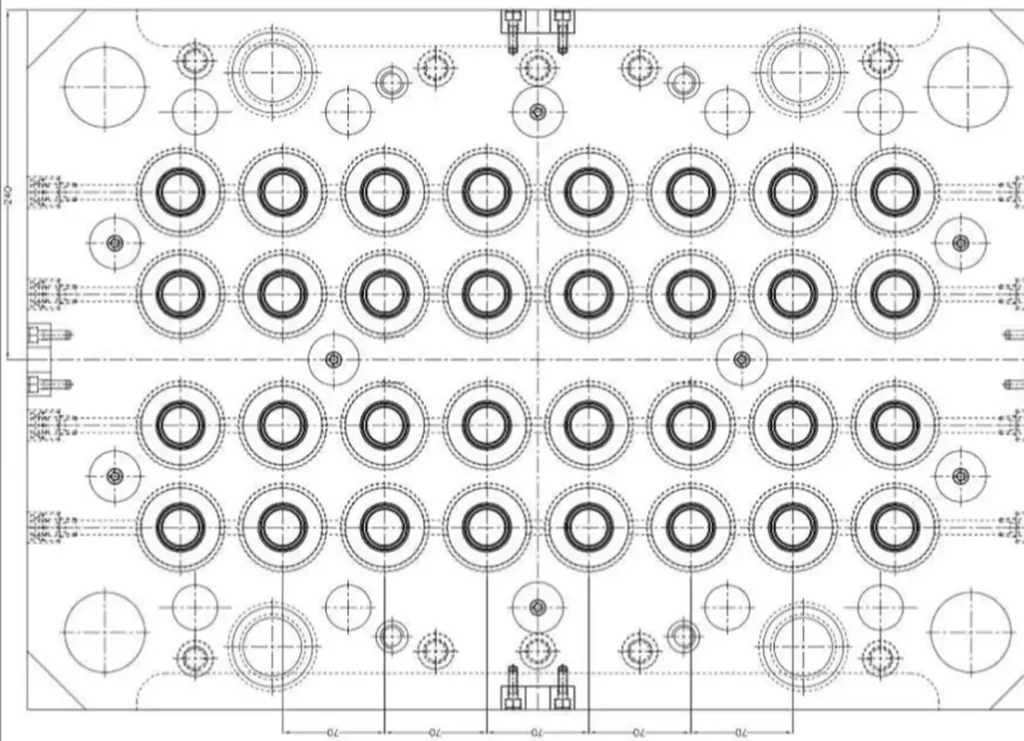 Injection Molding Die Drawing for Bottle Caps